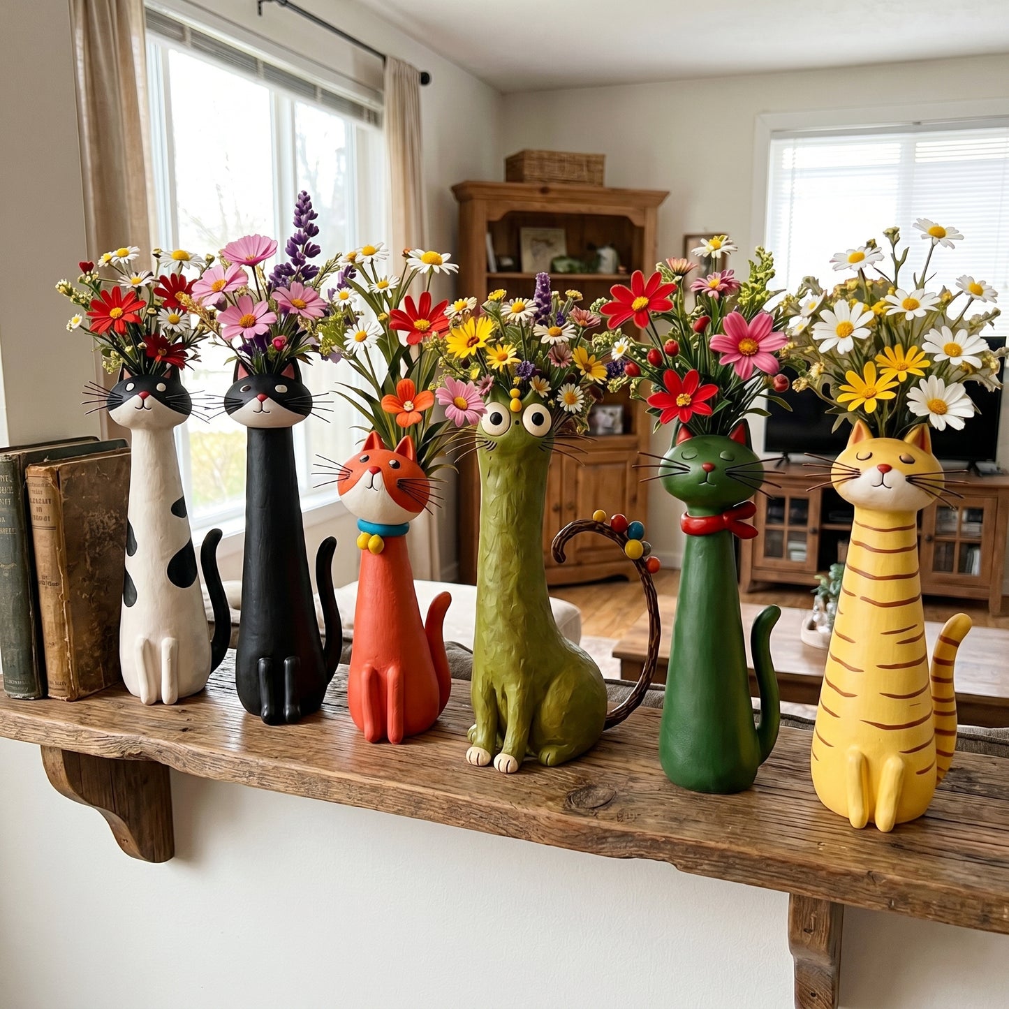 Ręcznie robione wazony w kształcie kota